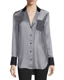 Rag and Bone Farah Silk Striped Blouse at Neiman Marcus