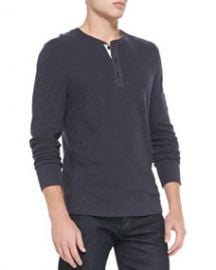 Rag and Bone Flame Jersey Henley Navy at Neiman Marcus