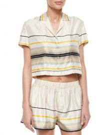 Rag and Bone Layne Short-Sleeve Striped Top at Neiman Marcus