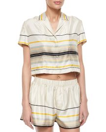 WornOnTV: Victoria’s yellow striped cropped shirt and pleated skirt on ...