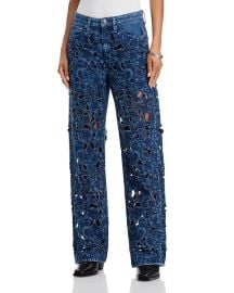 Rag and Bone Logan Floral Cutout Mid Rise Wide Leg Jeans at Bloomingdales