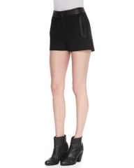 Rag and Bone Tatiana Leather-Trim Shorts at Neiman Marcus