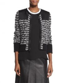 Rag and Bone Viola Cotton-Blend Sweater Jacket Black at Neiman Marcus