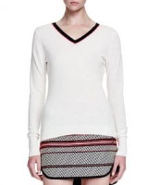 Rag and Bone Vivian Contrast V-Neck Sweater at Neiman Marcus