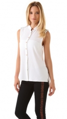 Rag andamp Bone Platoon Blouse with Leather Epaulets at Shopbop