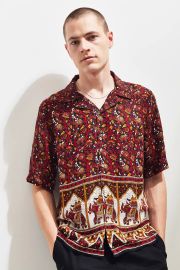 Raga Man Elephant Short Sleeve Button Down Shirt at Urban Outfitters