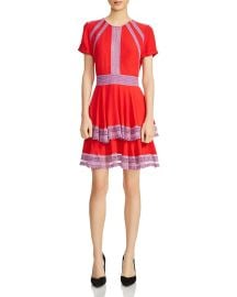 Raglia Tiered Lace-Inset Dress by Maje at Bloomingdales