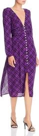 Rahi Womens Trista Puff Sleeve Plaid Midi Dress Purple XS at Womens Clothing store at Amazon