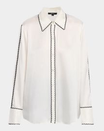 Rails Aloise Embroidered Long Sleeve Silk Blouse at Neiman Marcus