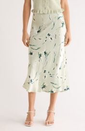 Rails Anya Floral Satin Midi Skirt at Nordstrom