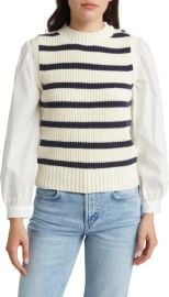 Rails Bambi Mix Media Stripe Crewneck Sweater at Nordstrom Rack