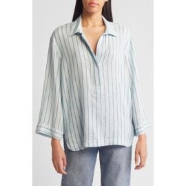 Rails Banks Stripe Linen Blend Popover Shirt at Nordstrom