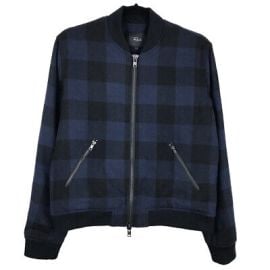 Rails Bolton Buffalo Check Bomber Jacket Wool Blend Blue Black Size Small eBay at eBay