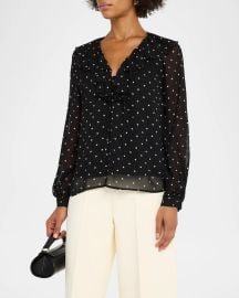 Rails Honora Polka Dot Chiffon Blouse at Neiman Marcus
