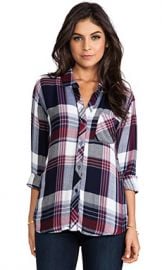 Rails Hunter Button Down in Wine and White at Revolve