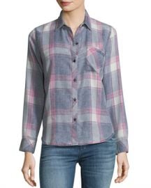 Rails Hunter Button-Front Long-Sleeve Plaid Shirt  Storm Pink Cloud Wash at Neiman Marcus