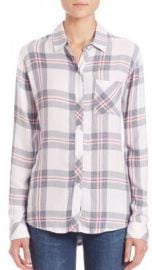 Rails Hunter Plaid Button-Front Shirt in White Fog at Saks Fifth Avenue