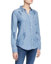 Rails Ingrid Lightning Bolt Button-Down Top at Neiman Marcus