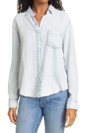 Rails Ingrid Raw Hem Chambray Shirt in Light Acid Wash at Nordstrom at Nordstrom