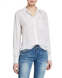 Rails Kate Heart-Print Button-Down Blouse at Neiman Marcus