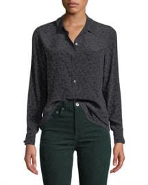 Rails Kate Leopard-Print Silk Button-Down Top at Neiman Marcus