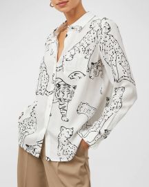 Rails Kathryn Shirt in Ivory Wild Cats at Neiman Marcus