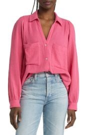 Rails Lauren Organic Cotton Gauze Button-Up Shirt at Nordstrom