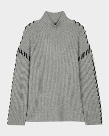 Rails Liam Laced Mock-Neck Sweater at Neiman Marcus