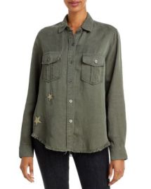 Rails Loren Raw Hem Star Embroidered Shirt   Bloomingdales at Bloomingdales