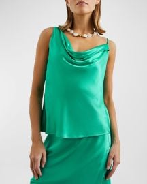 Rails Mae Asymmetric Satin Blouse at Neiman Marcus