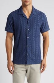 Rails Maverick Textured Knit Camp Shirt at Nordstrom