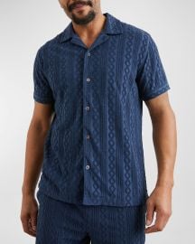 Rails Menx27s Maverick Jacquard Camp Shirt at Neiman Marcus