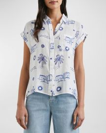 Rails Mykonos Whitney Linen Button-Front Shirt at Neiman Marcus