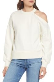 Rails Quincy Cutout Sweatshirt in Winter White Size Medium at Nordstrom