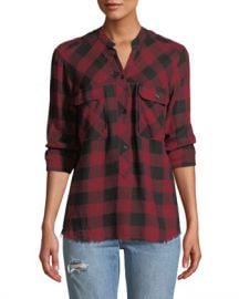 Rails Redding Frayed Plaid Button-Front Shirt at Neiman Marcus