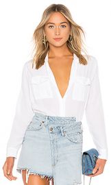 Rails Rhett Silk Button Down Blouse in White from Revolve com at Revolve