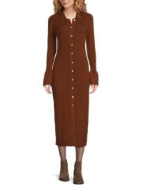 Rails Rosalie Ribbed Midi Shirtdress in Fox at Saks Off 5th