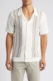 Rails Silas Stripe Camp Shirt in White Multi at Nordstrom