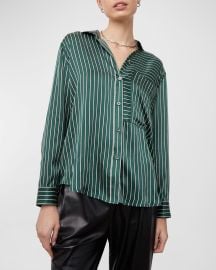 Rails Spencer Striped Silk Button-Front Shirt at Neiman Marcus