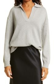 Rails Sutton Cotton Cashmere Polo Sweater in Heather Grey  at Nordstrom