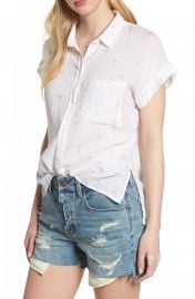 Rails Whitney Flamingo Print Linen Blend Shirt at Nordstrom