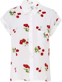 Rails Women s Whitney Cherry Bloom Print Shirt White at Amazon