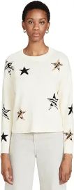 Rails Women39s Perci Sweater Neutral Animal Star Off White Print M at Womens Clothing store at Amazon