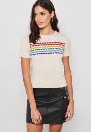 Rainbow Heart Short Sleeve Sweater at Forever 21