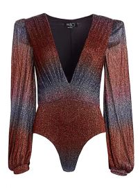 Rainbow Lurex Long-Sleeve Bodysuit by PatBO at Saks Fifth Avenue