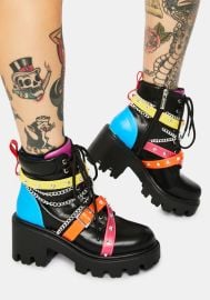 Rainbow Star Gazing Grunge Boots at Dolls Kill