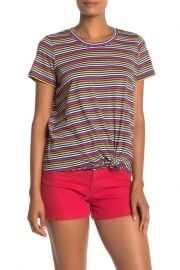 Rainbow Stripe Knot Front Tee at Nordstrom Rack