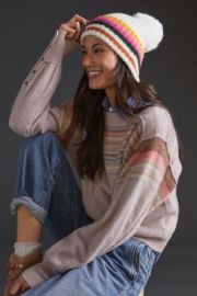 Rainbow Striped Beanie at Anthropologie