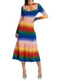 Rainbow Twist-Neck Knit Dress at Saks Fifth Avenue