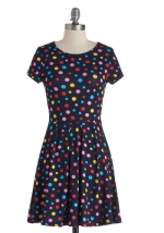 Rainbow polka dot dress at Modcloth